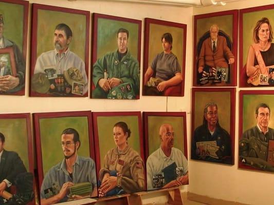 "Portraits of American Veterans Project" on view in the Artist's studio.