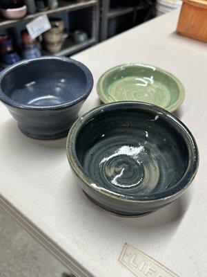 My cousin's finished and fired bowls