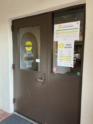 Library door! It's still open even with construction!