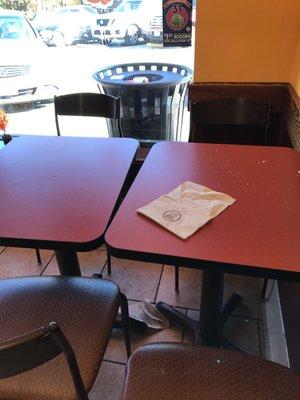 Just one of the dirty tables.