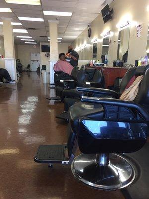 Barber chairs.