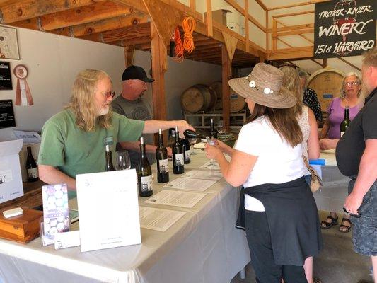 Marc and Steve pouring at the Summer Kickoff Party.