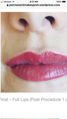 Full lip color permanent make up