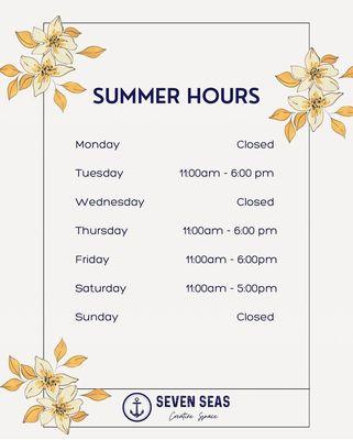 Summer hours