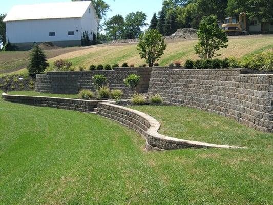 Landscape Walls, Drainage and Lawn