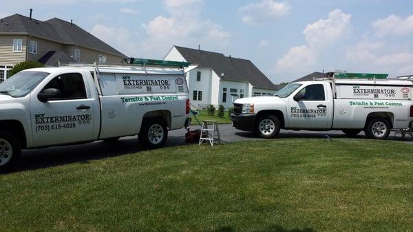 Two trucks on one job site