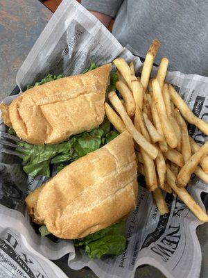 Fish sandwich and fries