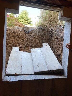 A hole cut for a egress window