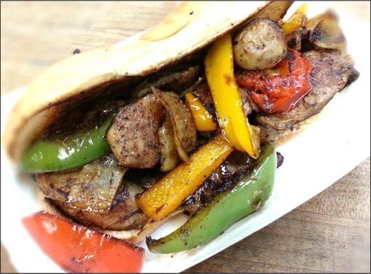 Italian Sausage Hoagie with grilled Peppers and Onions and Melted Provolone