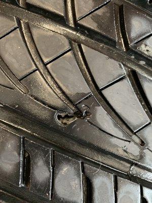 Whole in tire that was sold to me with my car.