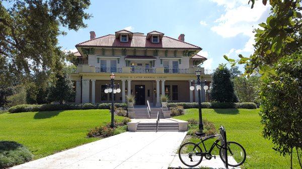 View of front of library