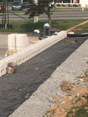 Retaining wall done by us