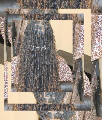 Boho Braids Medium Large with 1/30 human hair curls