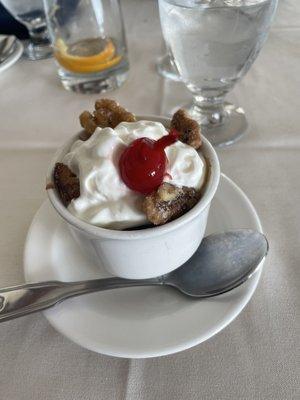 Black raspberry ice cream sundae