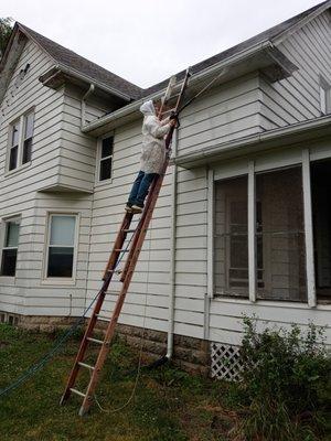 Power washing before painting exteriors is a must!