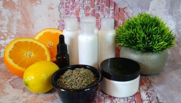 We offer a variety of natural products. Aromatherapy lotions, body butters, and moisturizers.