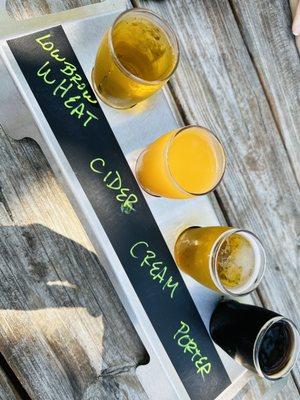 Flight of Four 3-4oz Beers on tap $10