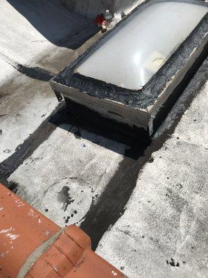 Skylight waterproofing and hinges repair