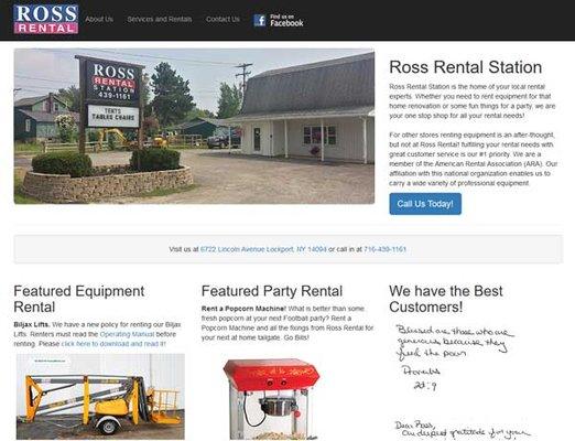 Web Design and Management for local rental company in Lockport, NY