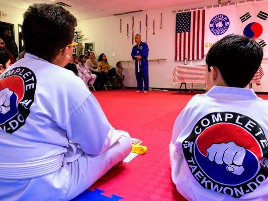 Testing candidates intently listening post-promotion 2/22/19.