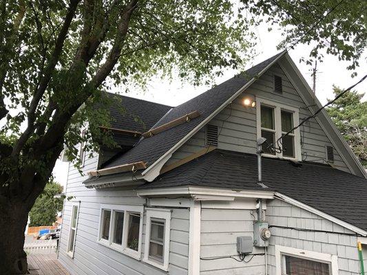 After, shingle roof