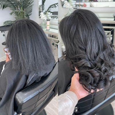 Silk press and clip ins