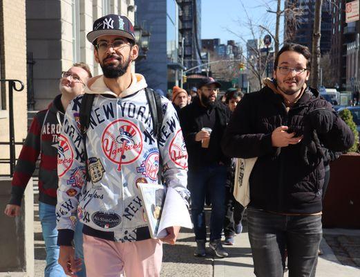 All smiles walking the streets of New York City.