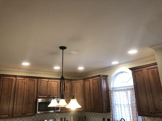 Installed new led lights in kitchen and moved light over new island