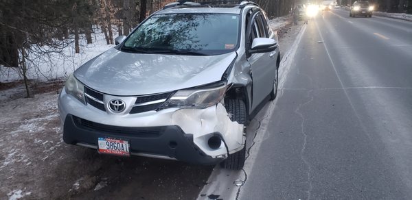 This is what happens when you hit a deer in Maine.