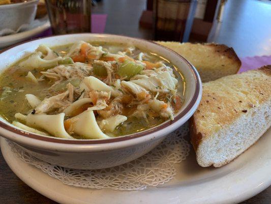 House soup- chicken noodles $8 for a bowl