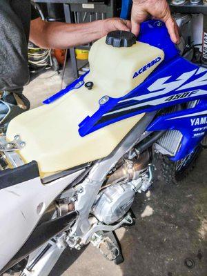 Custom Build for this 2018 Yamaha YZ450F.
Desert Tank
Radiator Guard
Skid Plate
Wheels & Tires