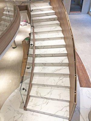 A project our awesome team just completed. 1/2019 The Grand Staircase at Union Place Luxury Apartments  in Dekton Aura. Washington DC