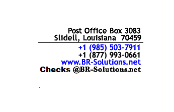 Background Research Solutions 985-503-7911 www.BR-Solutions.net Checks@BR-Solutions.net