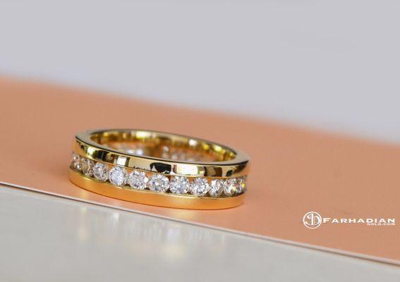 Custom made eternity band 18k gold 1.8 carat VS2 Diamonds Visitwww.FarhadianGold.com