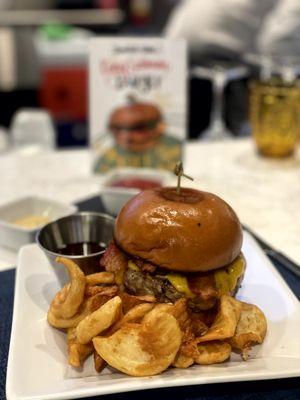 Good BBQ Bacon Cheeseburger. The Fries came cold and lifeless. The burger took a long time to come out.