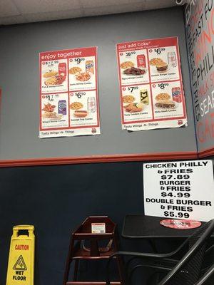 Partial menu