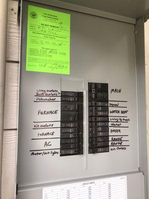 City of Houston inspected and approved updated panel upgrade