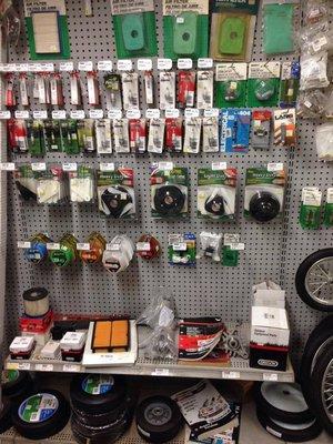 We have spark plugs and replacement weed eater heads, blades, and string!