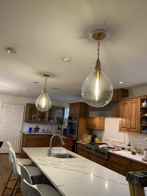 Installing two kitchen island lights