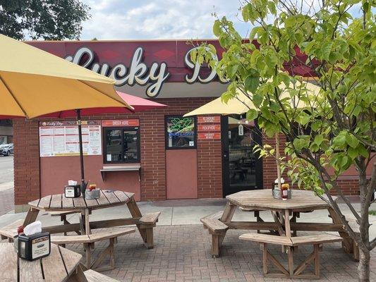 Picnic area for Lucky Dogs