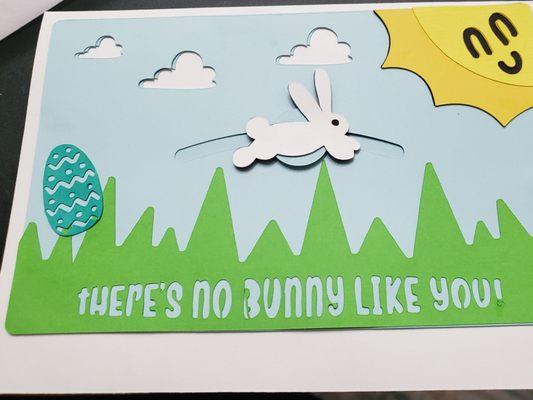 EASTER CARD, Rabbit moving..jusr showing- How it Slides across the Card!