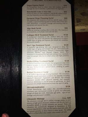 Facial menu