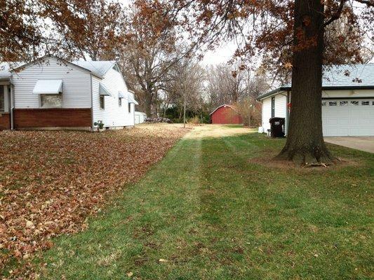 Leaf removal for customer in Raytown!