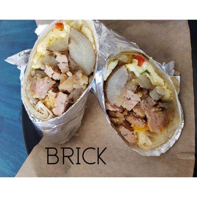 Chicken sausage breakfast burrito