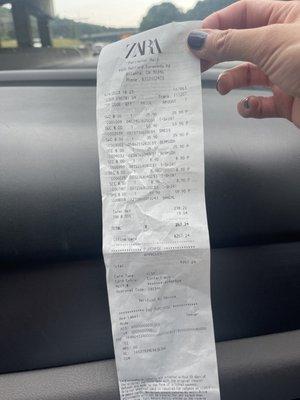 Sales receipt