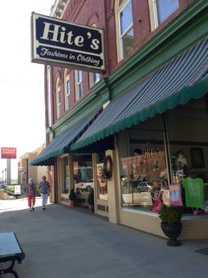 Front of Hite's clothing store