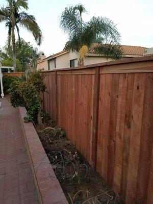 Redwood Fence Cap N Trim built in Corona