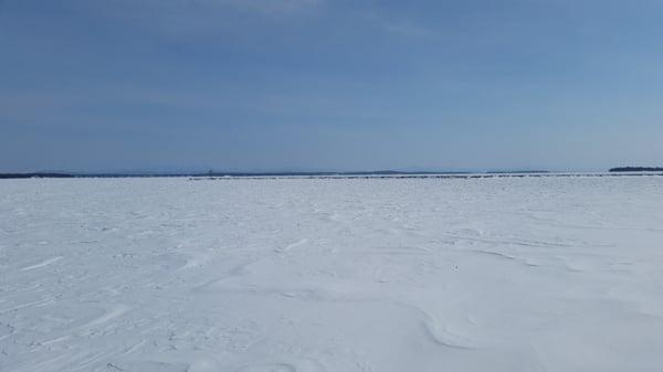 Lake Champlain from the Plattsburgh side looking toward Burlington, VT.