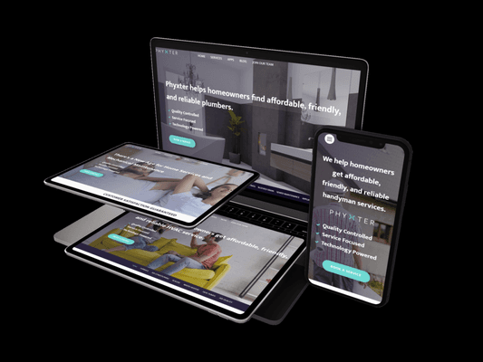 Apple Devices mockup of website design for Phyxter Home Services