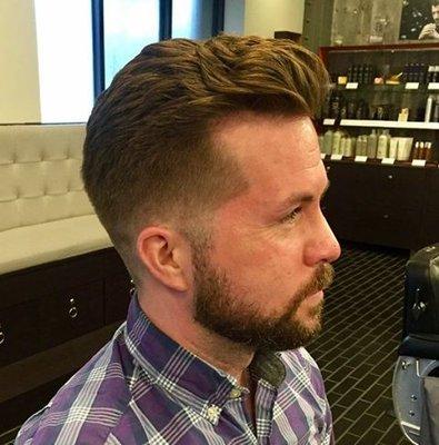 Classic mens hair cut and barbering by Jared at Aveda Men, a premier barbershop in downtown St. Petersburg, FL.